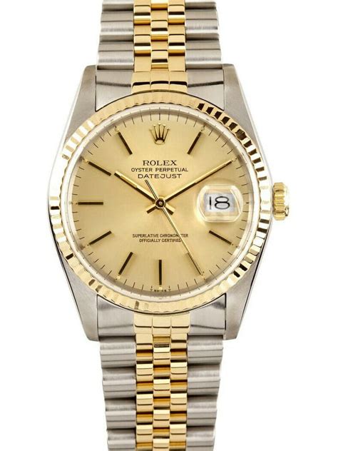 Rolex Datejust 36 16233 Champagne bar XNumber USED mens.